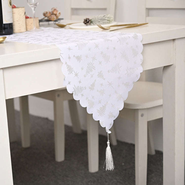Christmas Table Decoration Bronzing Tablecloth Holiday Decoration Supplies, Golden Tree, Silver T...