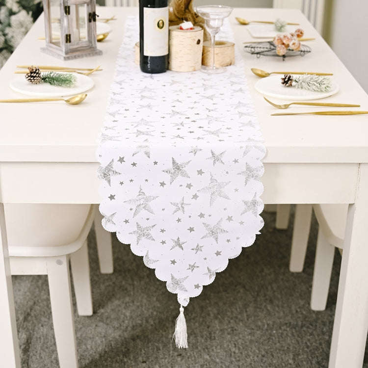 Christmas Table Decoration Bronzing Tablecloth Holiday Decoration Supplies, Golden Tree, Silver T...