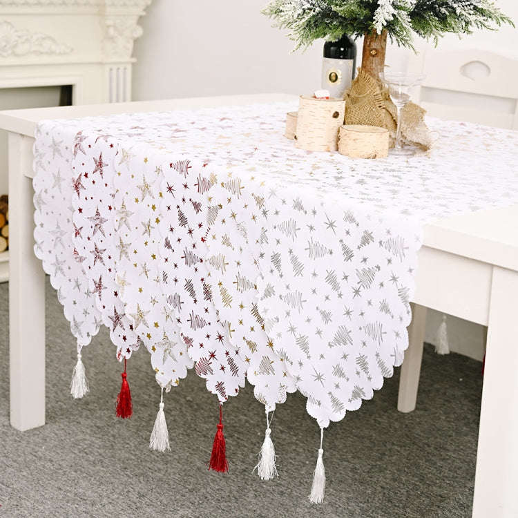 Christmas Table Decoration Bronzing Tablecloth Holiday Decoration Supplies, Golden Tree, Silver T...