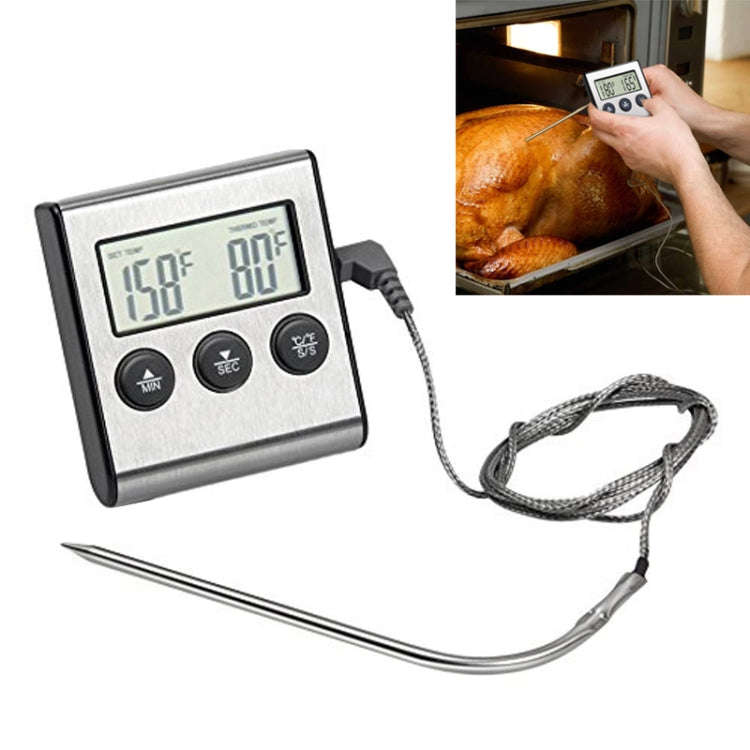 Digital Oven Thermometer Kitchen Food Cooking Meat BBQ Probe Thermometer Timer Water Milk Tempera...