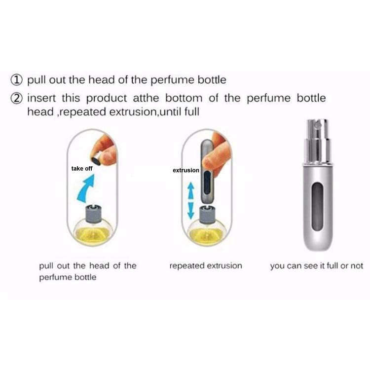 Portable Mini Aluminum Refillable Perfume Bottle Spray Empty Cosmetic Containers Atomizer, Capaci...