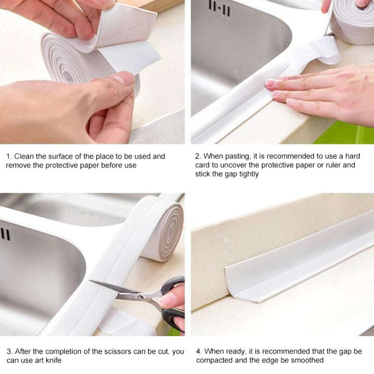 Durable PVC Material Waterproof Mold Proof Adhesive Tape  Kitchen Bathroom Wall Sealing Tape, 3.8...
