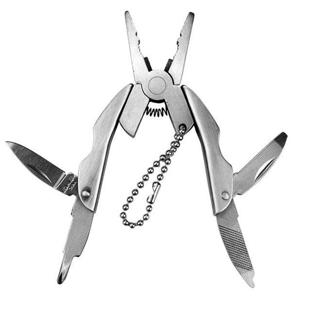 Portable Multifunction Folding Plier Stainless Steel Foldaway Knife Keychain Screwdriver, Knife K...