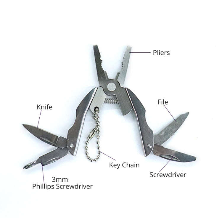 Portable Multifunction Folding Plier Stainless Steel Foldaway Knife Keychain Screwdriver, Knife K...