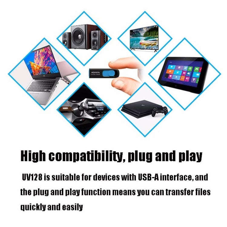 ADATA UV128 Car Speaker Office Storage U Disk, 32GB, 64GB, 128GB