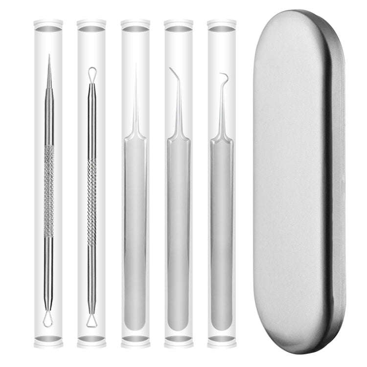 5pcs /Set Acne Needle Stainless Steel Acne Clamp Squeeze Acne Blackhead Tool, 5 in 1