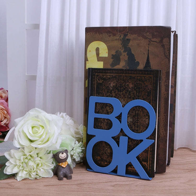 Alphabet Shaped Iron Metal Bookends Support Holder Desk Stands For Books