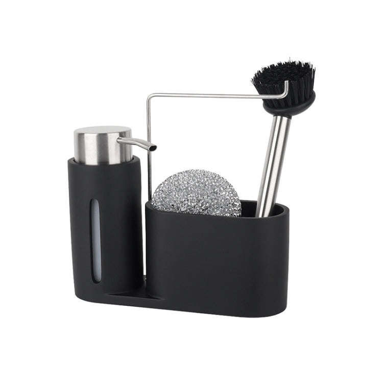Soap Dispenser Kitchen Sink Steel Wire Ball Pot Brush Rag Storage Rack Set, Brush Rag Storage Rac...
