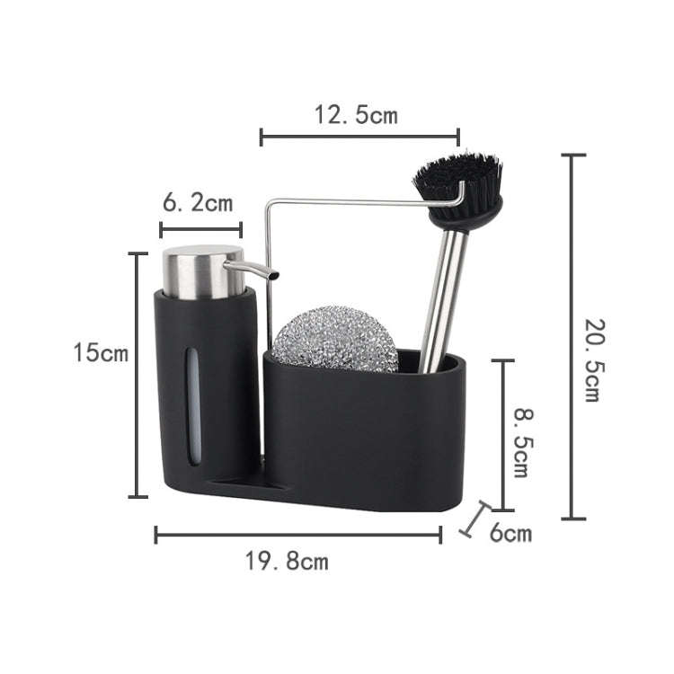 Soap Dispenser Kitchen Sink Steel Wire Ball Pot Brush Rag Storage Rack Set, Brush Rag Storage Rac...