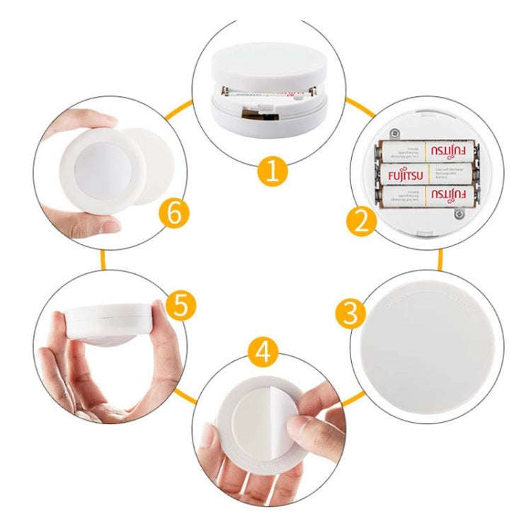 6 PCS / Set 16 Color RGB LED Night Light Strobe Atmosphere Pat Light Remote Control Cabinet Light...