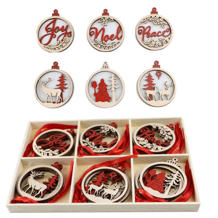 Christmas Creative DIY Decoration Gift Set  Handmade Wood Chip Pendant, JM02027, JM02028, JM02029...