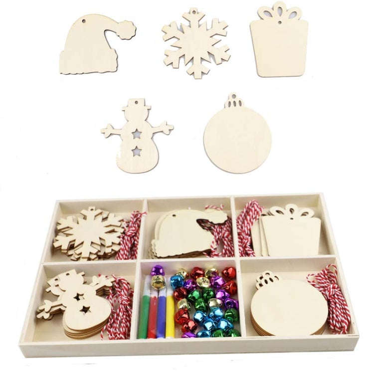 Christmas Creative DIY Decoration Gift Set  Handmade Wood Chip Pendant, JM02027, JM02028, JM02029...