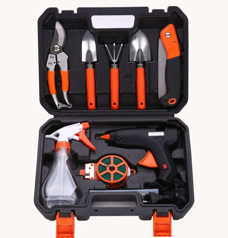 10 In 1 Hardware Tool Box Garden Flower Hand Tool Set, Garden Flower Hand Tool Set