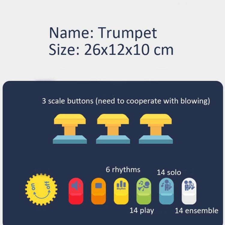 Children Early Education Puzzle Playing Simulation Musical Instrument, 6806 Trumpet-Red, 6806 Tru...