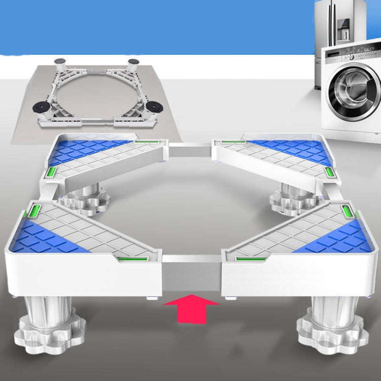 Adjustable Stainless Steel Refrigerator Bracket Washing Machine Base Bracket, Single Tube 4 Legs,...