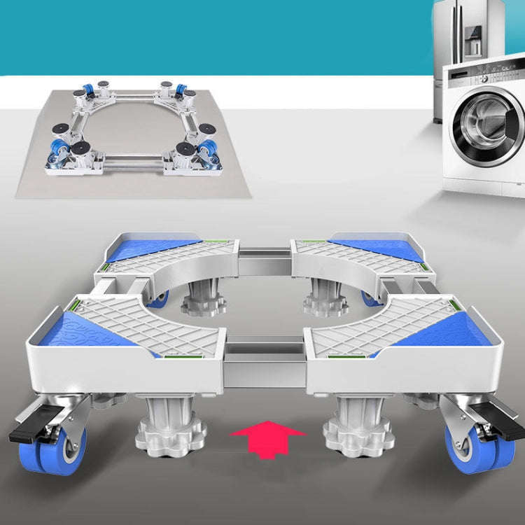 Adjustable Stainless Steel Refrigerator Bracket Washing Machine Base Bracket, Single Tube 4 Legs,...