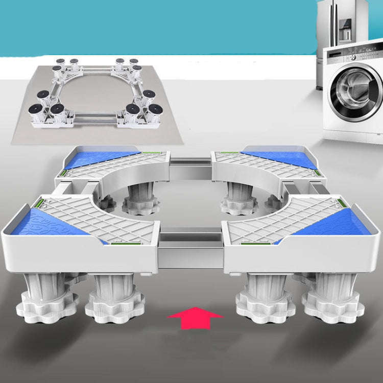 Adjustable Stainless Steel Refrigerator Bracket Washing Machine Base Bracket, Single Tube 4 Legs,...