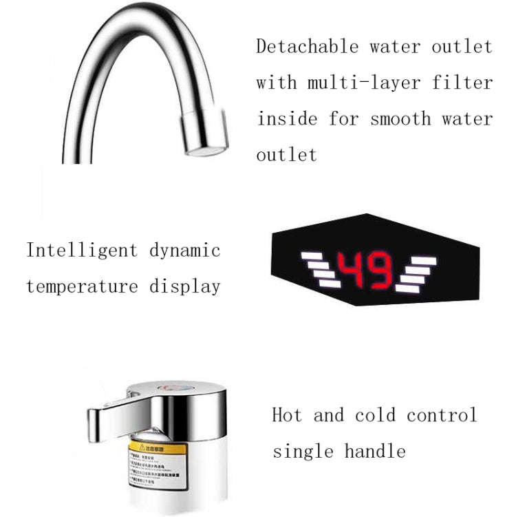 Dynamic Digital Display Instant Heating Electric Hot Water Faucet Kitchen&Domestic Hot&Cold Water...