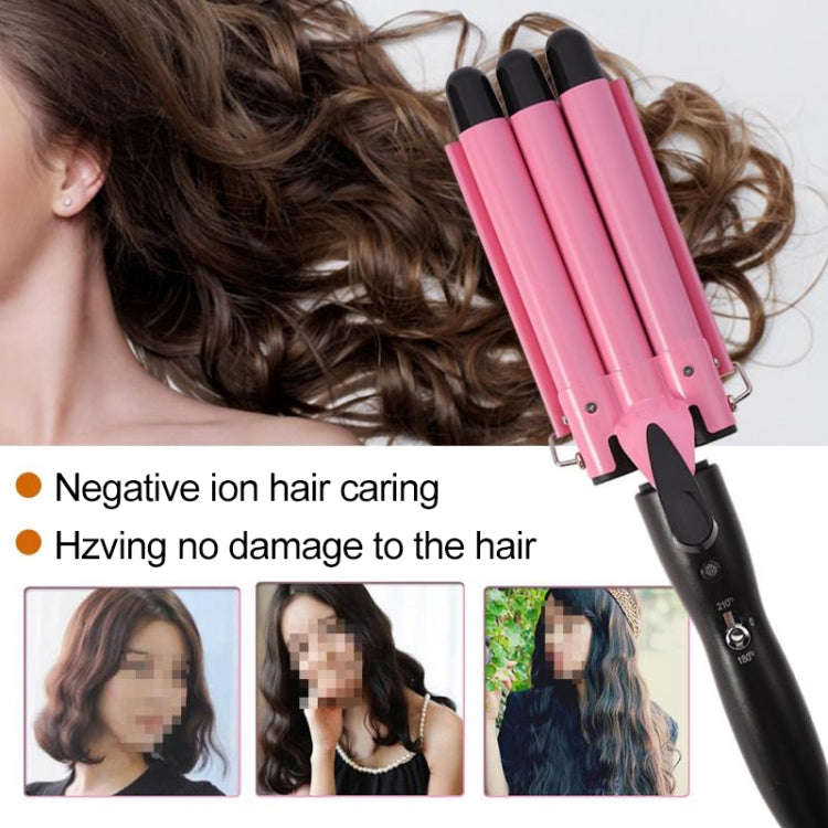 20-32m Automatic Ceramic Perm Splint Hair Curler 3 Barrels Big Wave Hair Curling Iron Tools, 32mm