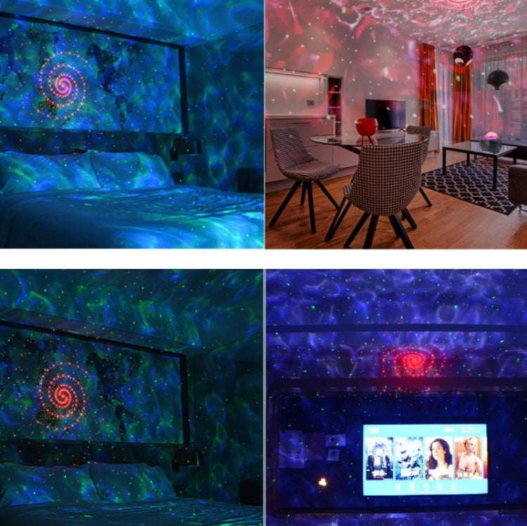 M2 8W Christmas Starry Sky Laser Projection Atmosphere Light Rotating Starry Dynamic Water Patter...
