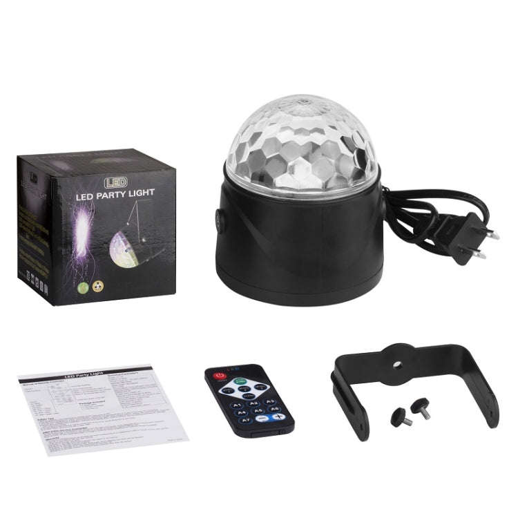 MGY-019 6W Remote Control LED Crystal Magic Ball Light Colorful Rotating Stage Laser Light, US Pl...
