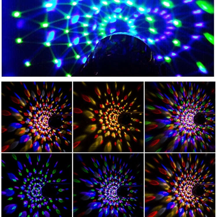 MGY-019 6W Remote Control LED Crystal Magic Ball Light Colorful Rotating Stage Laser Light, US Pl...