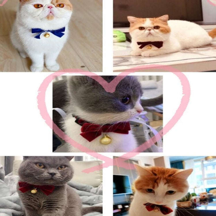 Velvet Bowknot Adjustable Pet Collar Cat Dog Rabbit Bow Tie Accessories, S 17-30cm Bowknot, S 17-...
