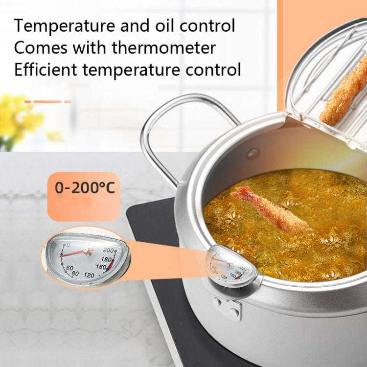 Fryer Pot Household Non-Stick Pan Temperature Control Mini Frying Pot, 20cm