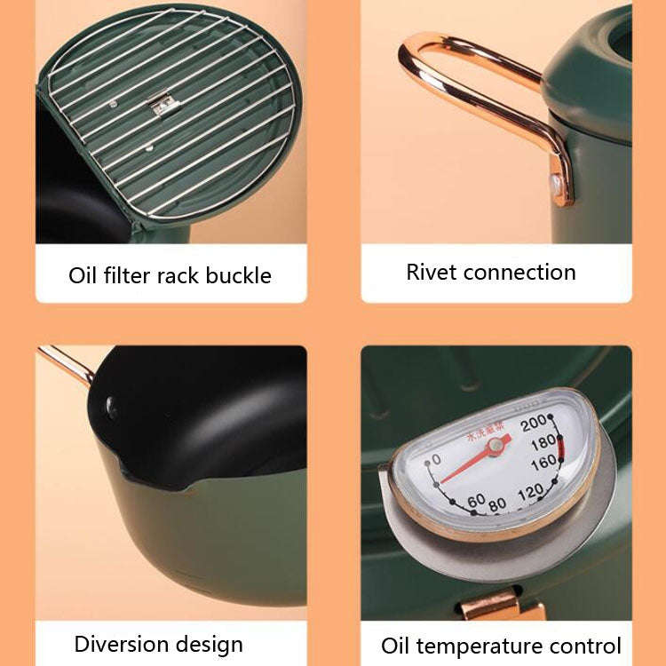 Fryer Pot Household Non-Stick Pan Temperature Control Mini Frying Pot, 20cm