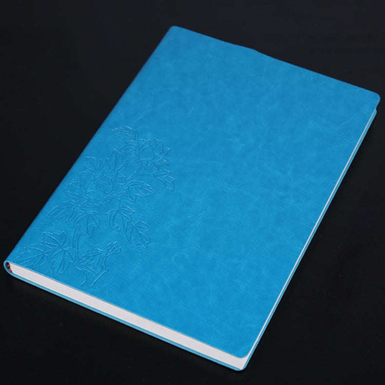 Notebook Student Notepad Diary Book Business Record Book PU Notebook, A5 Plain Weave Blue, A5 Pla...
