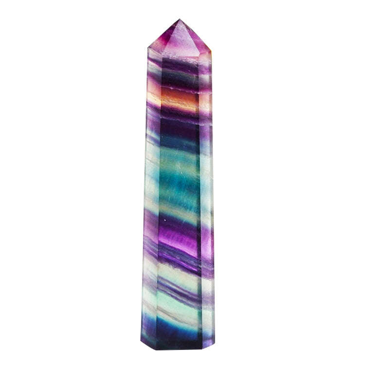 Natural Rough Stone Hexagonal Crystal Column Colorful Fluorite Column Ornaments, 3.5-4 cm, 4.1-4....