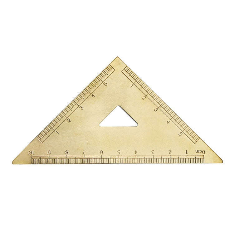 Brass Retro Drawing Ruler Measuring Tools, 0-10cm Isosceles Triangle Ruler, 0-10cm Right Angle Tr...