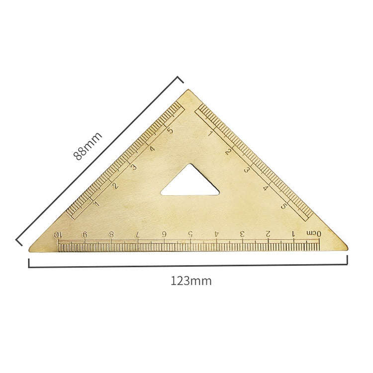 Brass Retro Drawing Ruler Measuring Tools, 0-10cm Isosceles Triangle Ruler, 0-10cm Right Angle Tr...