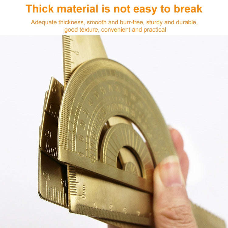 Brass Retro Drawing Ruler Measuring Tools, 0-10cm Isosceles Triangle Ruler, 0-10cm Right Angle Tr...