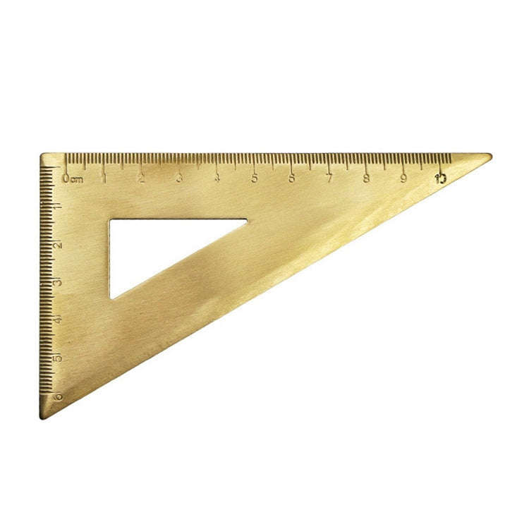 Brass Retro Drawing Ruler Measuring Tools, 0-10cm Isosceles Triangle Ruler, 0-10cm Right Angle Tr...