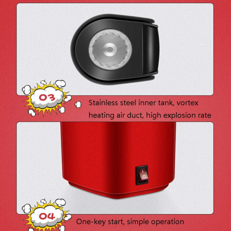 Household Electric Popcorn Machine Blow Mini Popcorn Bagging Machine, EU Plug 220V, US Plug 110V