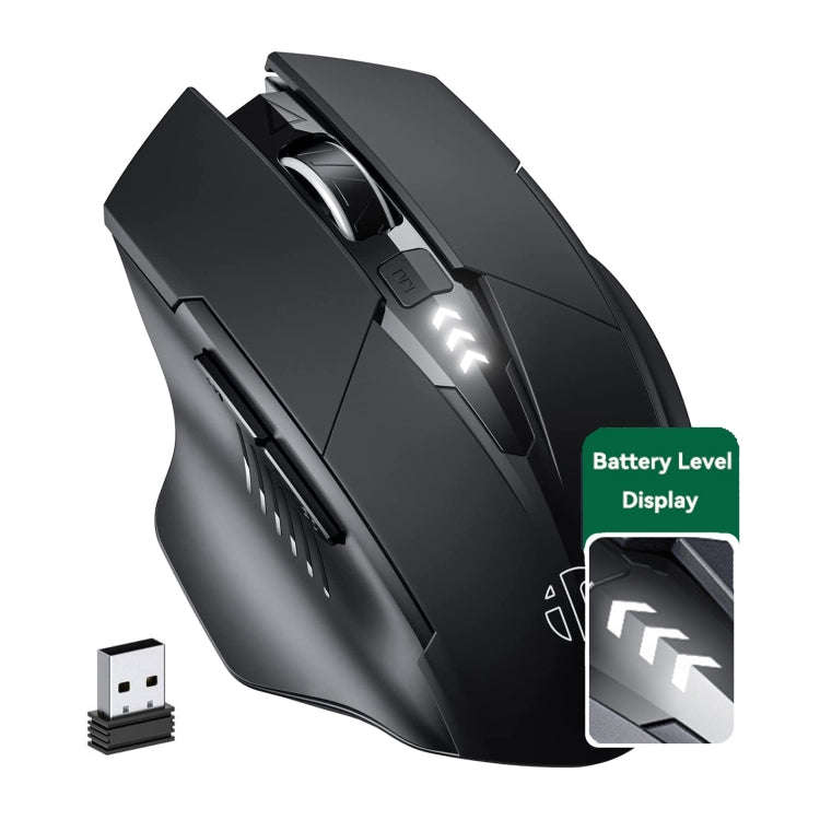Inphic A1 6 Keys 1000/1200/1600 DPI Home Gaming Wireless Mechanical Mouse, Colour: Gray Wireless+...