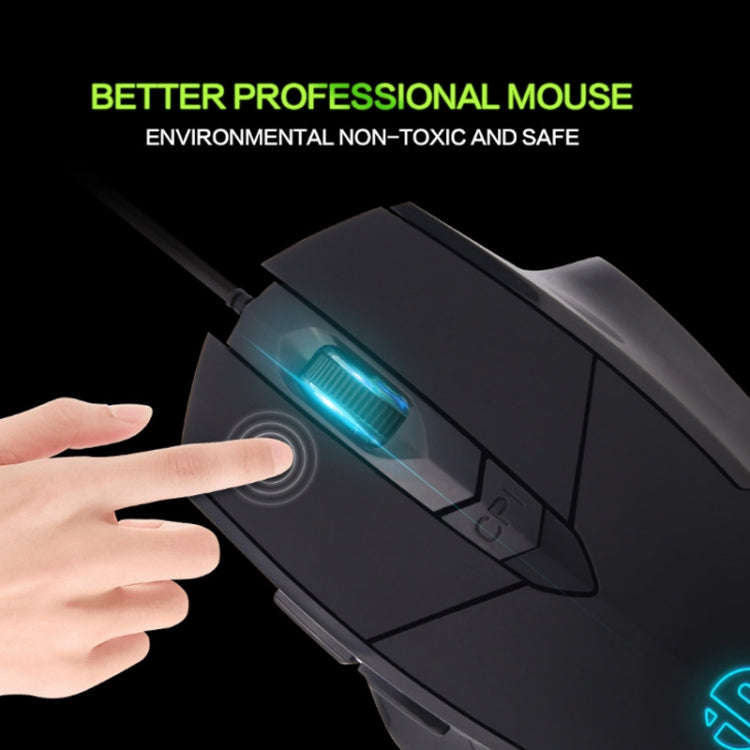 Inphic PW1 Game Mute Macro Definition Illuminated Wired Mouse, Cable Length: 1.5m, Mute Black Bus...