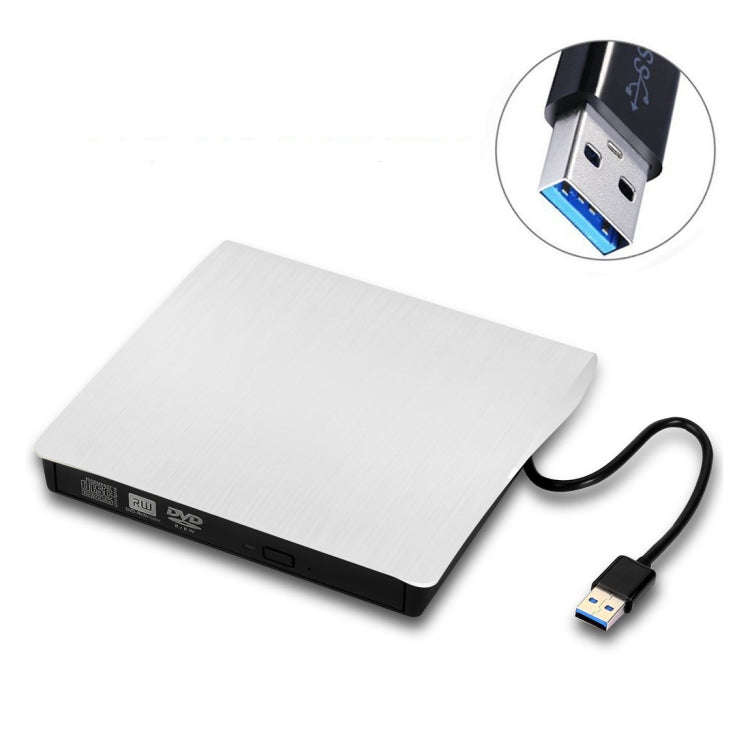 Slim External USB 3.0 DVD RW CD Writer Drive Burner Reader Player For Laptop PC, Brushed Texture ...