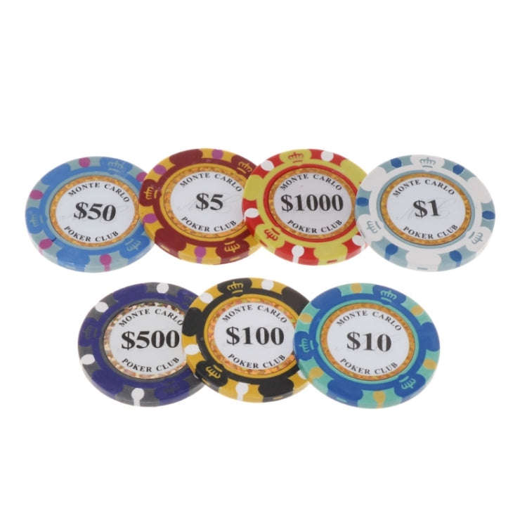 100 PCS Texas Hold'em Clay Chips Professional Casino Coin, 100 PCS Texas Hold'em Clay Chips