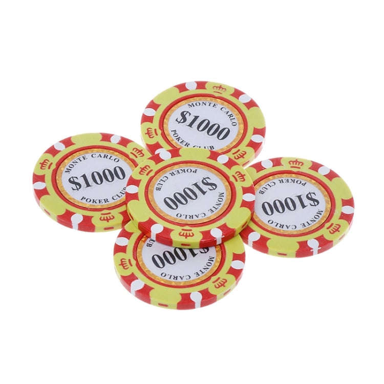 100 PCS Texas Hold'em Clay Chips Professional Casino Coin, 100 PCS Texas Hold'em Clay Chips