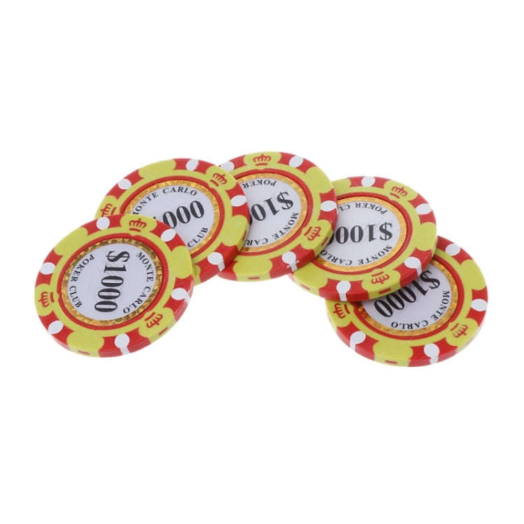 100 PCS Texas Hold'em Clay Chips Professional Casino Coin, 100 PCS Texas Hold'em Clay Chips
