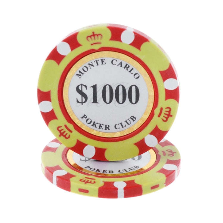 100 PCS Texas Hold'em Clay Chips Professional Casino Coin, 100 PCS Texas Hold'em Clay Chips