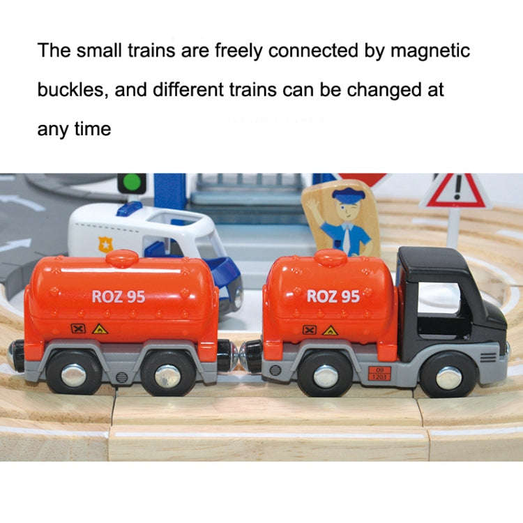 Multifunctional Wooden Police Station Road Track Set Baby Assembling Building Blocks Educational ...