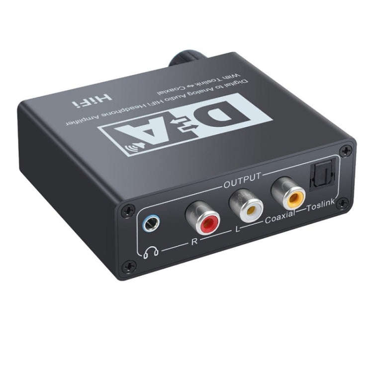 NK-C6 Optical Fiber To Analog Audio Converter Adjustable Volume Digital To Analog Decoder, EU Plu...