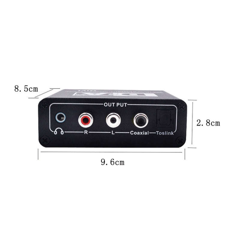 NK-C6 Optical Fiber To Analog Audio Converter Adjustable Volume Digital To Analog Decoder, EU Plu...