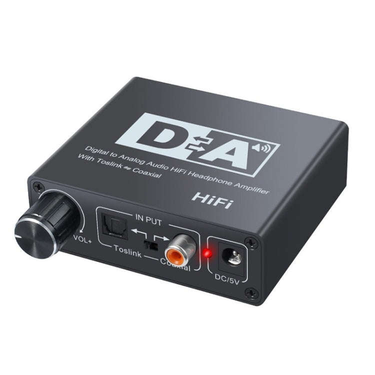 NK-C6 Optical Fiber To Analog Audio Converter Adjustable Volume Digital To Analog Decoder, EU Plu...