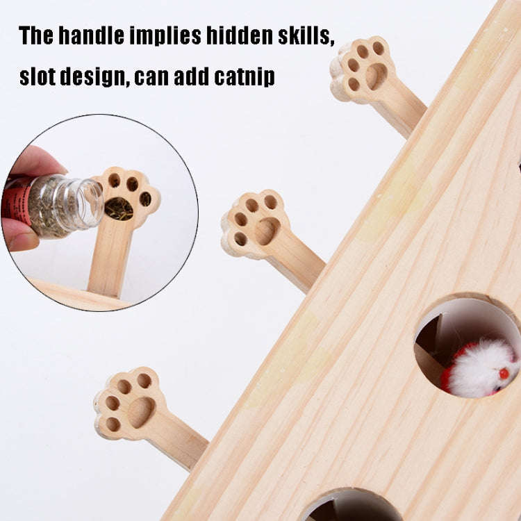 Hamster And Cat Toys Solid Wood Cat Supplies, Cloud Hairy Mouse, Five-hole Hairy Mouse, Eight-hol...