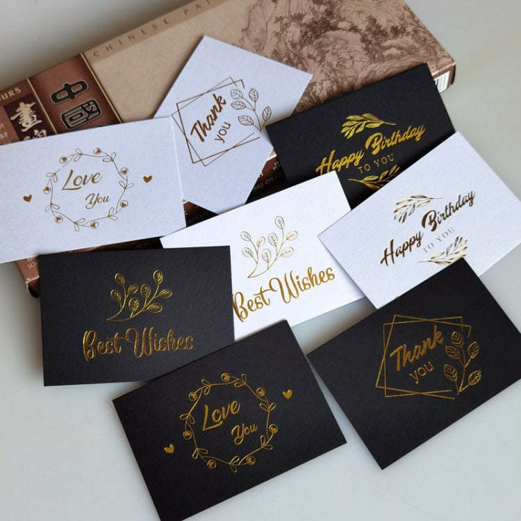 150 PCS Wedding Blessing Card Thank You Message Gift Decoration Card Bronzing Flower Greeting Car...