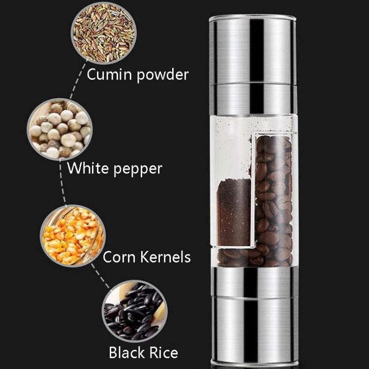 2 in 1 Stainless Steel Manual Pepper Mill Double-Head Pepper Mill, Pepper Mill